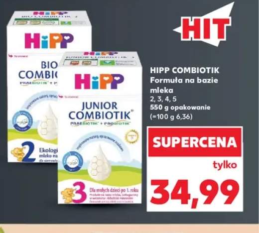 Formuła na bazie mleka HiPP Combiotik 2 +3 warianty