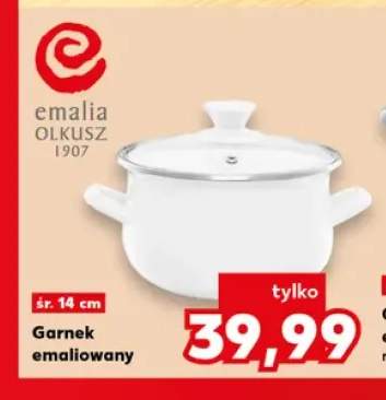 Garnek emaliowany Emalia Olkusz 1907 14 cm