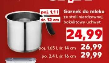 Garnek do mleka ze stali nierdzewnej 1,1 l +2 warianty
