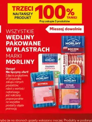Wędliny pakowane w plastry marki Morliny +4 warianty