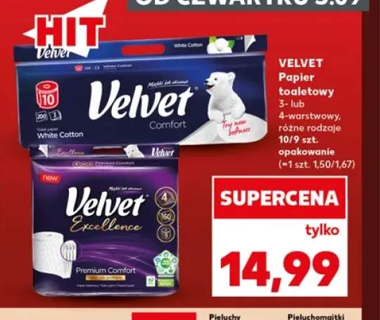 Papier toaletowy 3-warstwowy Velvet +1 wariant