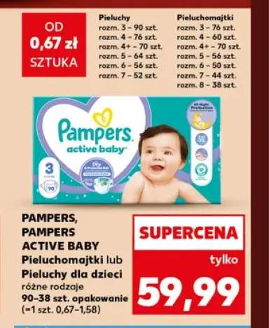 Pieluchomajtki dla dzieci Pampers Active Baby +1 wariant