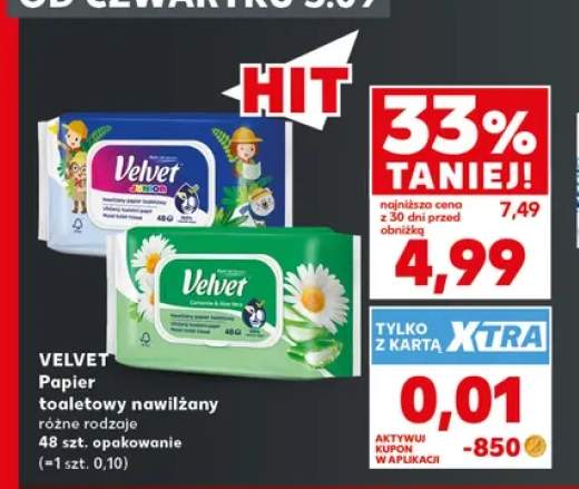 Papier toaletowy nawilżany Velvet