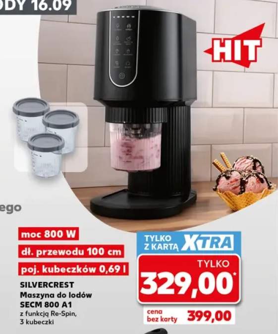 Maszyna do lodów Secm 800 A1 z funkcją Re-Spin Silvercrest