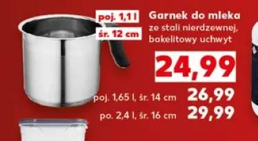 Garnek do mleka ze stali nierdzewnej 1,1 l śr. 12 cm +2 warianty