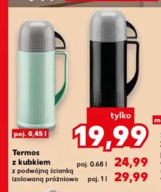 Termos z kubkiem z podwójną ścianką izolowaną próżniowo 0,45 l +2 warianty
