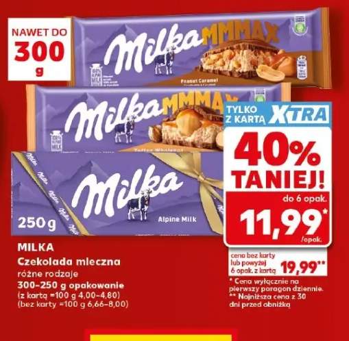 Czekolada mleczna MMMAX Peanut Caramel Milka +2 warianty