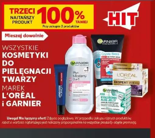 Kosmetyki do pielęgnacji twarzy marek L'Oréal i Garnier +5 wariantów