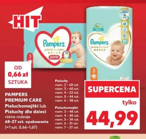 Pieluchomajtki dla dzieci Pampers Premium Care +1 wariant