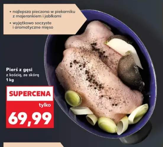 Pierś z gęsi z kością ze skórą