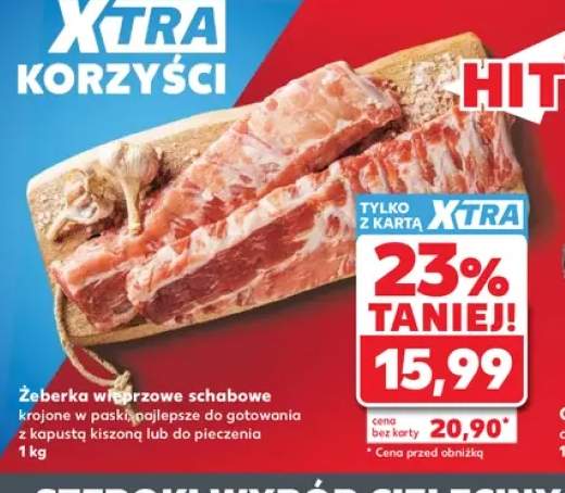 Żeberka wieprzowe schabowe krojone w paski