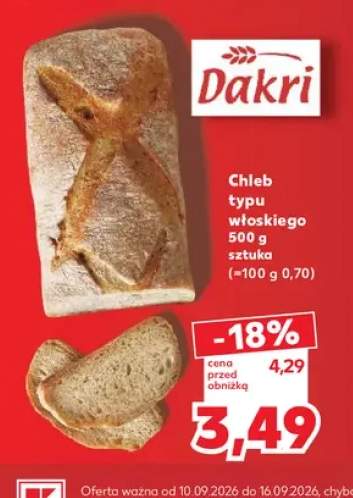 Chleb typu włoskiego Dakri