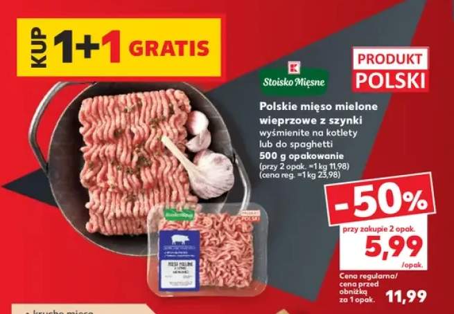 Polskie mięso mielone wieprzowe z szynki Stoisko Mięsne