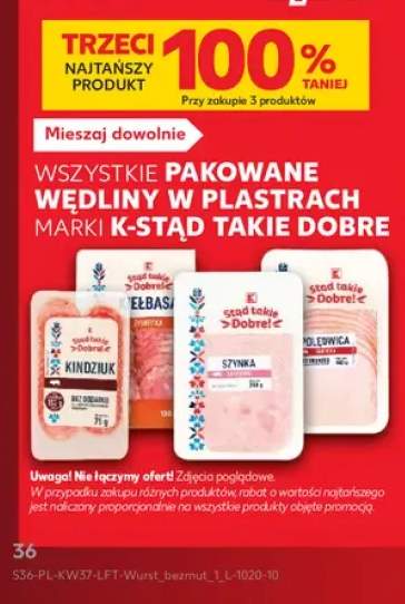 Pakowane wędliny w plastrach K-Stąd Takie Dobre +4 warianty