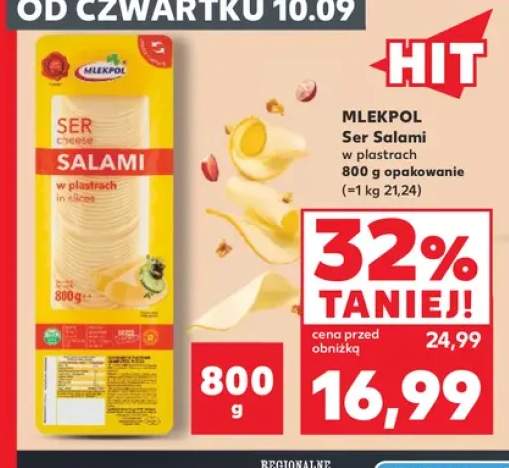 Ser salami w plastrach Mlekpol