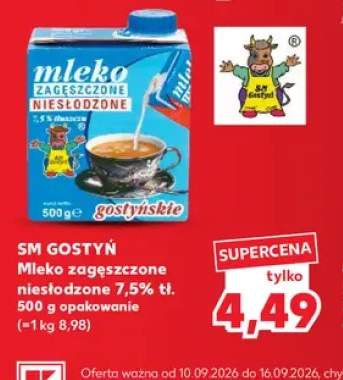 Mleko zagęszczone niesłodzone SM Gostyń 7,5%
