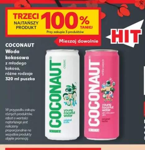 Woda kokosowa z młodego kokosa white peach Coconaut +1 wariant