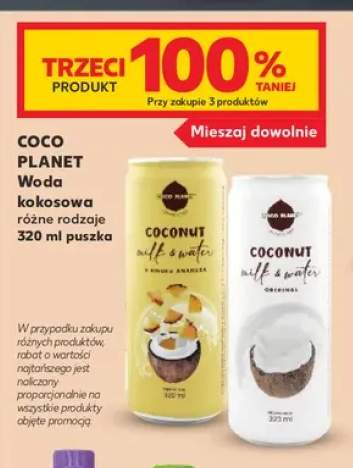 Woda kokosowa milk & water o smaku ananasa Coco Planet +1 wariant