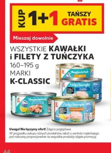 Kawałki i filety z tuńczyka marki K-Classic +2 warianty