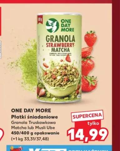 Płatki śniadaniowe Granola Truskawkowa Matcha One Day More +1 wariant