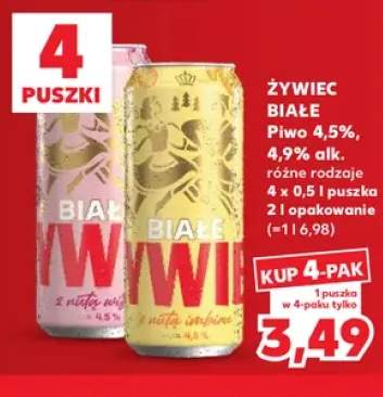 Piwo Żywiec Białe z nutą imbiru 4-pak 500 ml +1 wariant