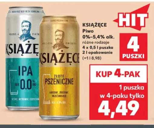 Piwo bezalkoholowe Książęce IPA 4-pak +1 wariant