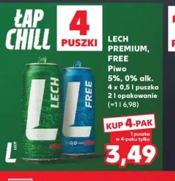 Piwo bezalkoholowe Lech 4-pak +1 wariant