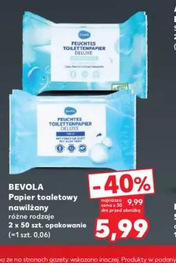 Papier toaletowy nawilżany 2-pak Bevola