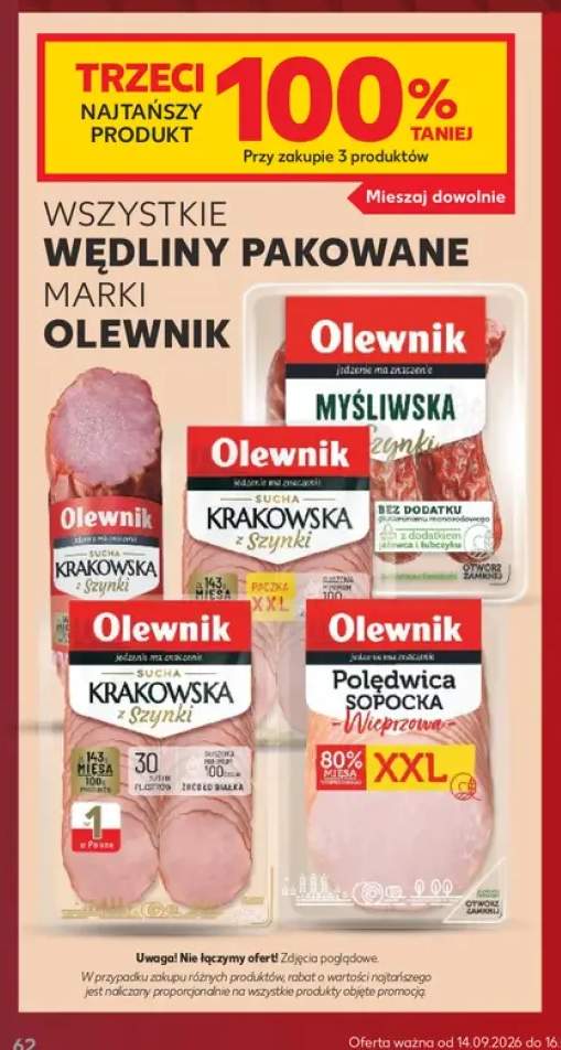Wędliny pakowane marki Olewnik +5 wariantów