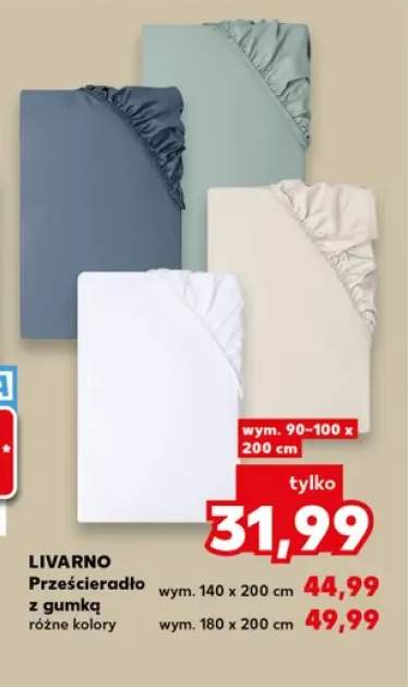 Prześcieradło z gumką 90-100x200 cm Livarno +2 warianty