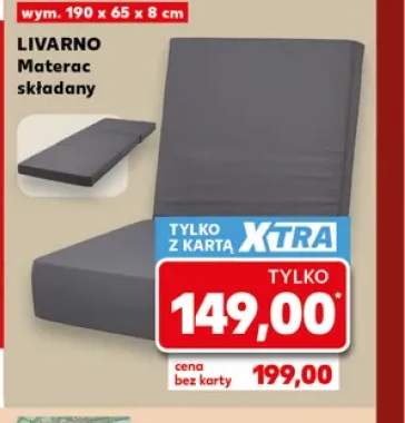 Materac składany Livarno 190x65x8 cm