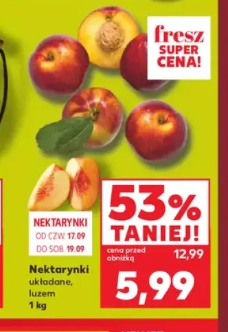 Nektarynki układane luzem