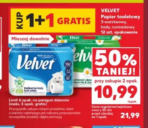 Papier toaletowy Velvet Delikatnie biały 3-warstwowy 12-pak