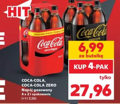 Napój gazowany Coca-Cola 4-pak 2 l +1 wariant