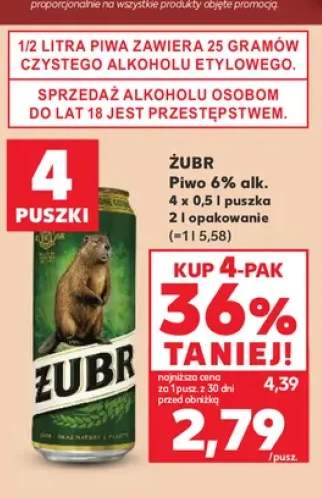 Piwo Żubr 6% 4-pak