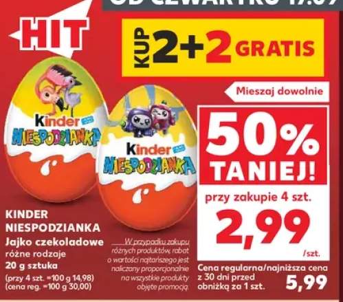 Jajko czekoladowe Kinder Niespodzianka