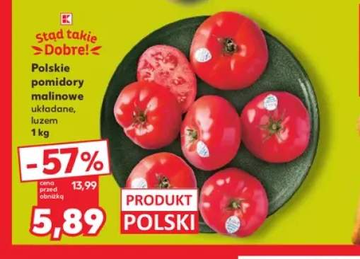 Polskie pomidory malinowe układane luzem