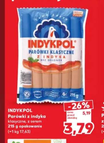 Parówki z indyka klasyczne Indykpol +1 wariant