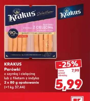 Parówki z filetem z indyka 2-pak Krakus +1 wariant