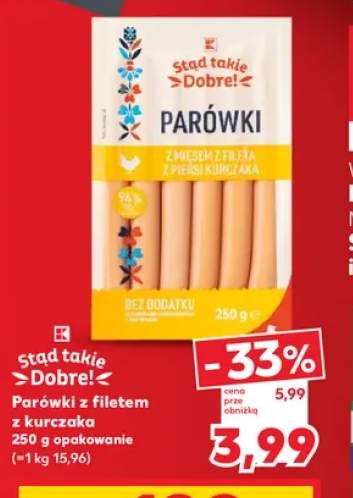 Parówki z filetem z kurczaka Stąd takie Dobre!