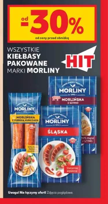 Kiełbasy pakowane marki Morliny +3 warianty