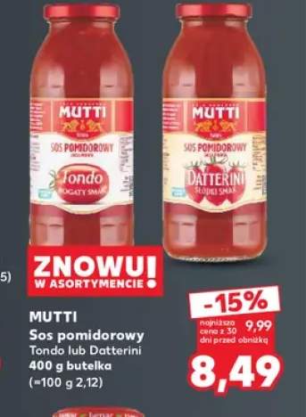 Sos pomidorowy Tondo Mutti +1 wariant