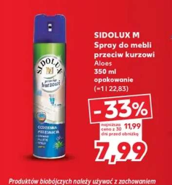 Spray do mebli przeciw kurzowi Aloes Sidolux M