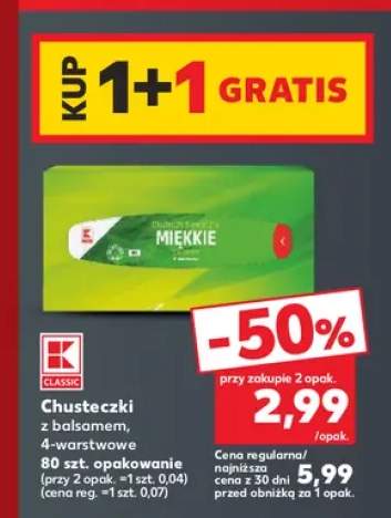 Chusteczki z balsamem 4-warstwowe K-Classic