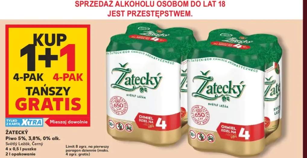 Piwo Žatecký Černý 4-pak 500 ml +2 warianty