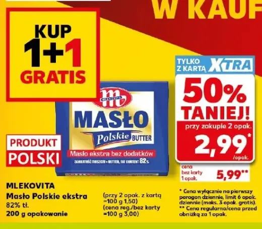 Masło Polskie ekstra Mlekovita 82%