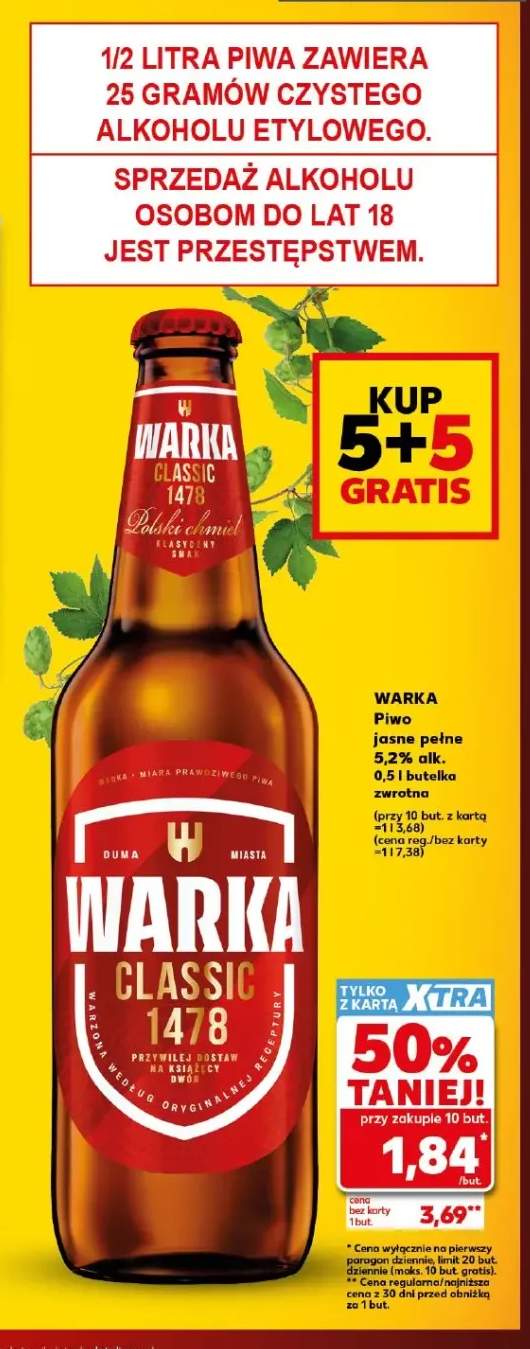 Piwo Warka Classic 5,2%