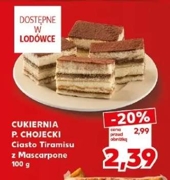 Ciasto Tiramisu z mascarpone Cukiernia P. Chojecki