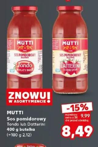 Sos pomidorowy Datterini Mutti +1 wariant
