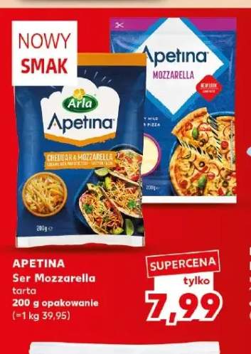 Ser Mozzarella i cheddar tarta Apetina +1 wariant